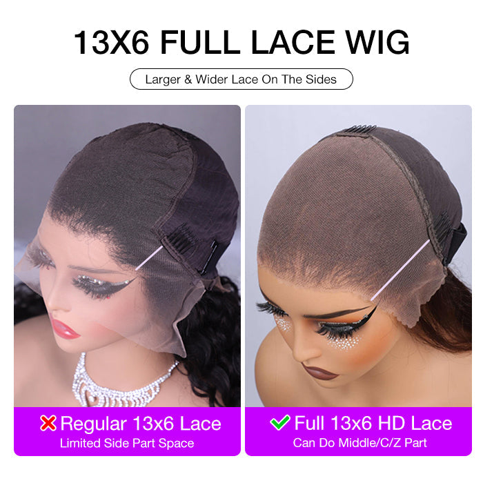 Knotless Boho Braids HD 13x6 Lace Frontal Human Hair Wig Flexi Fit Drawstring Cap Water Wave Glueless Braided Wigs For Women