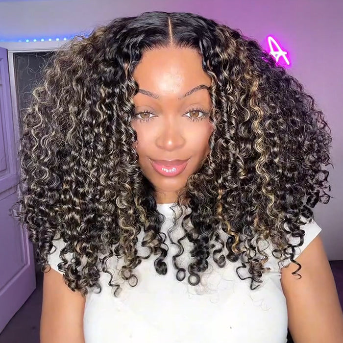 4C Curly Edges Hairline Glueless Curly Lace Front Human Hair Wig With Super Natural Hairline 220% Density