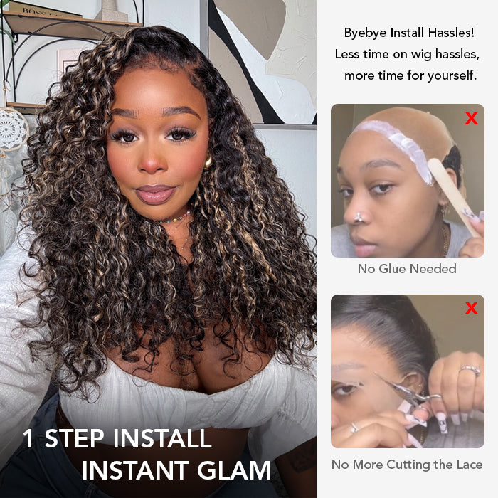 4C Curly Edges Hairline Glueless Curly Lace Front Human Hair Wig With Super Natural Hairline 220% Density