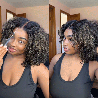 4C Curly Edges Hairline Glueless Curly Lace Front Human Hair Wig With Super Natural Hairline 220% Density