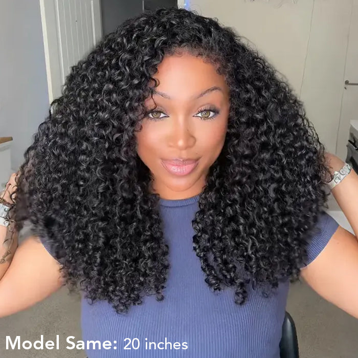 4C Curly Edges Hairline Glueless Curly Lace Front Human Hair Wig With Super Natural Hairline 220% Density