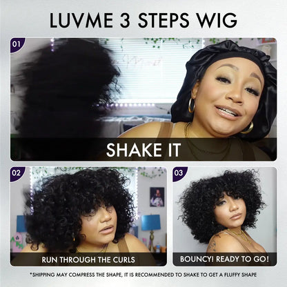 💖Ready To Go Shaggy Style Short Curly Wig.